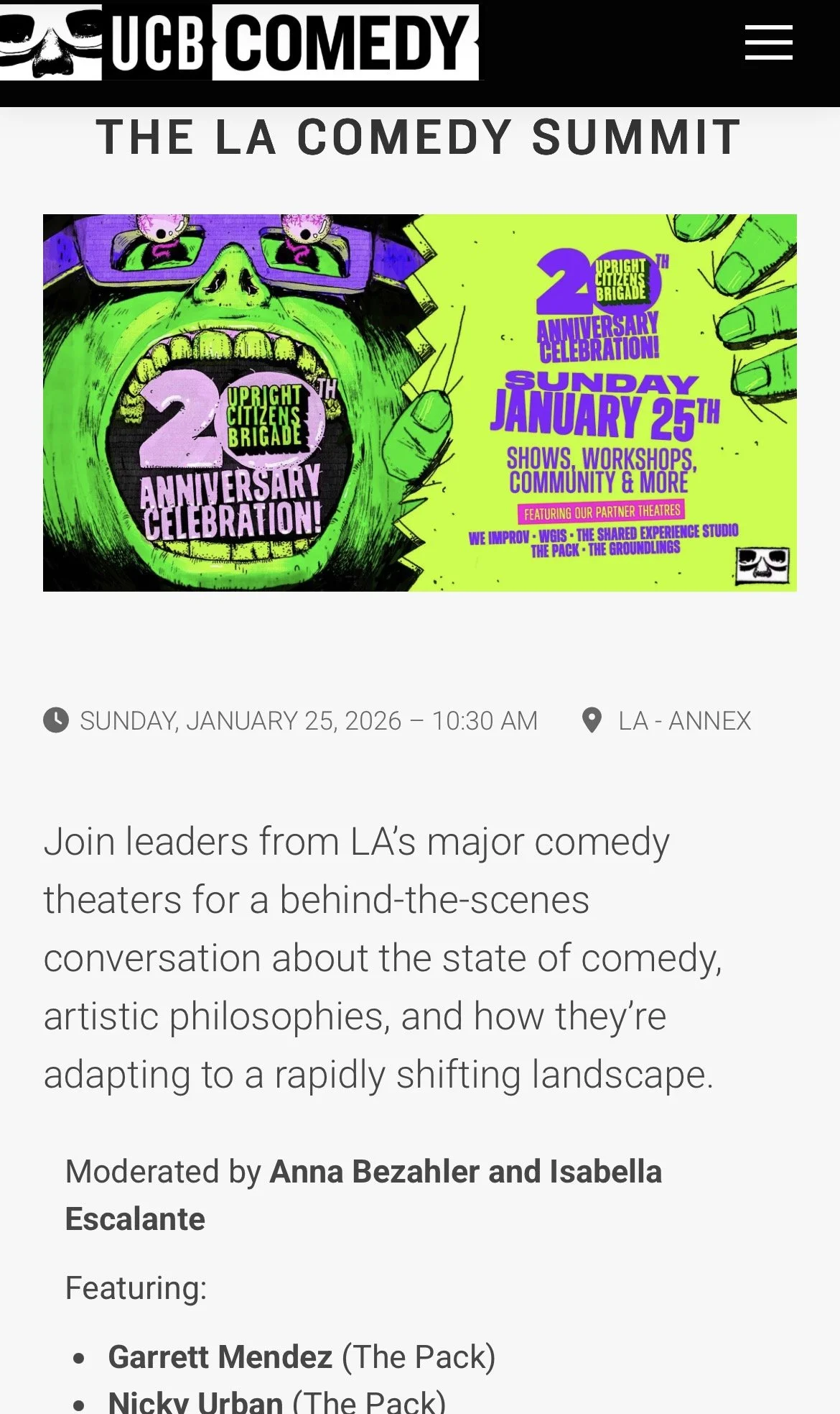 LA Comedy Summit - UCB 1/25