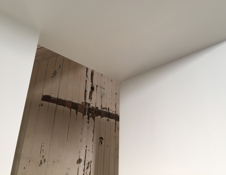 New / Old Detail of threshold between new construction and existing remnants of former use.