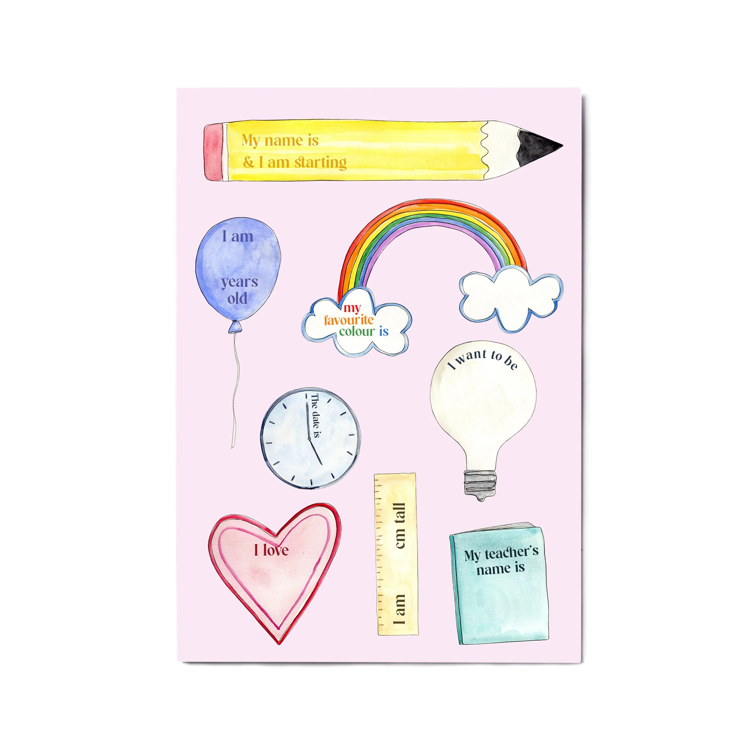 A4 Back to School Poster - Pink