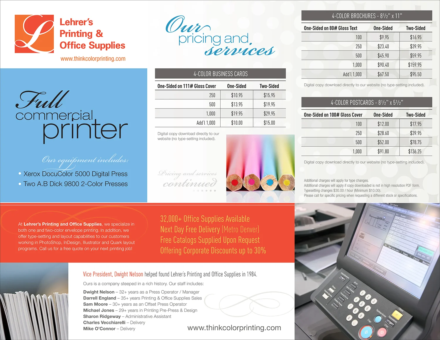Client : Lehrer's Printing & Office Supplies