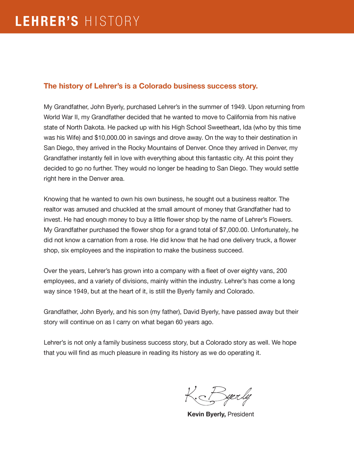 Client : Lehrer's Flowers