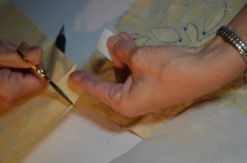 4. Cut a square of your background fabric.