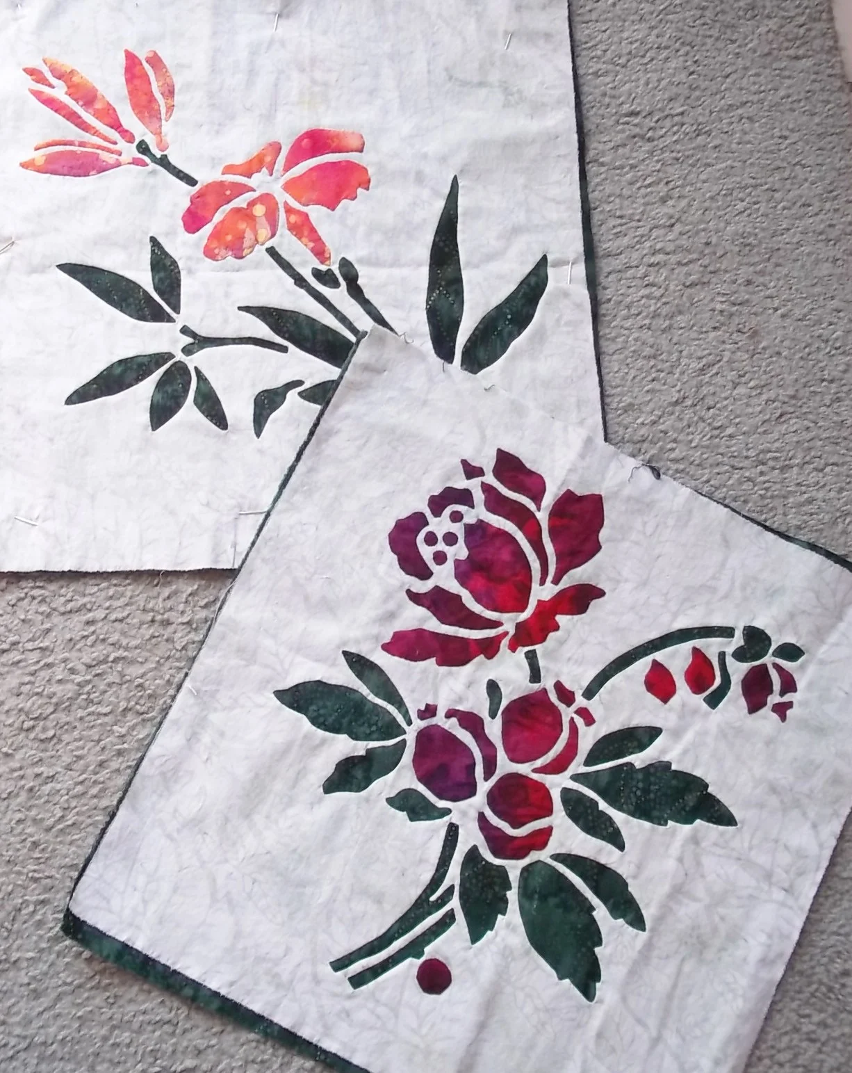 Lily and Rose , 3 colors, applique and reverse applique