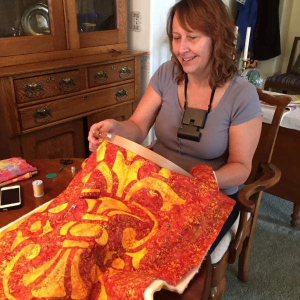 EOB Elf Shari hand quilting.