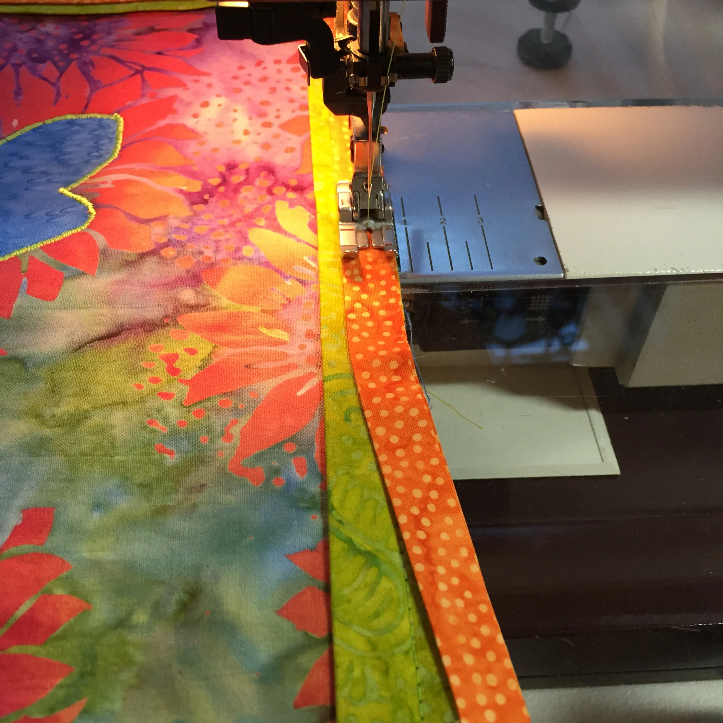 Applying second frame: 1/4" wide orange