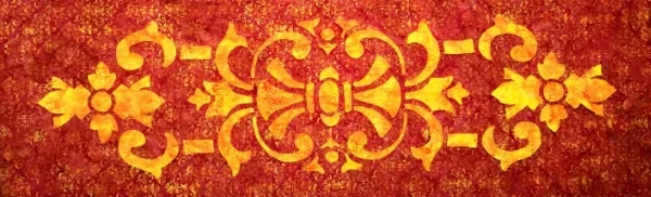 Marrakesh , 20" x 60" table runner for hand or machine creation.