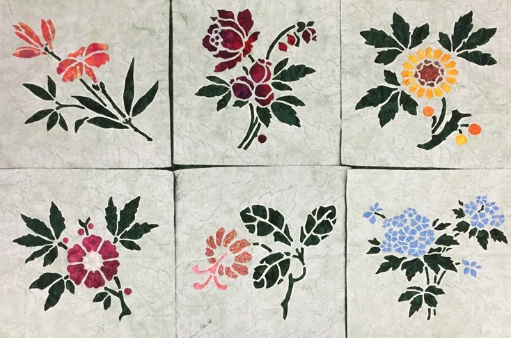 Lily,1 of 9, Rose, 2 of 9, Sunflower, 3 of 9, Apple Blossom, 4 of 9, Forget-Me-Not, 5 of 9 , and Trumpet Vine, 6 of 9 , of Victorian Flower Garden .