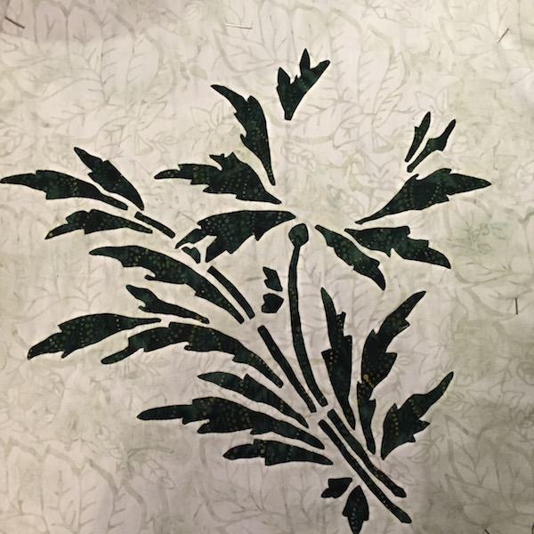 4a. Reverse applique completed - from front. Your new background fabric.