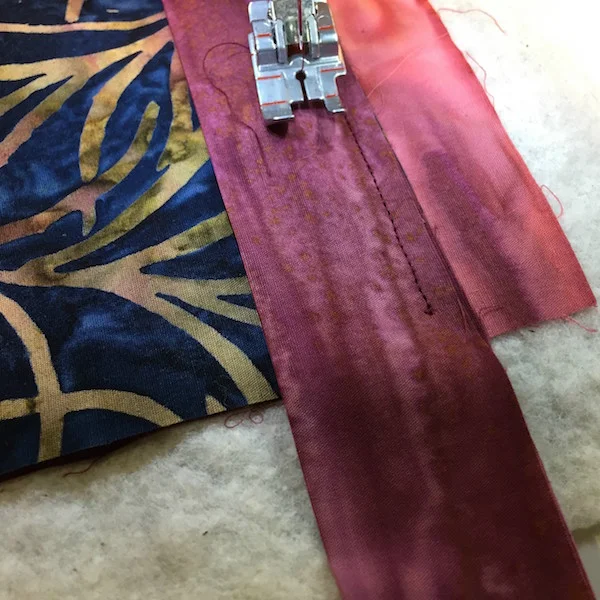 Stop sewing 1/4" from the end.