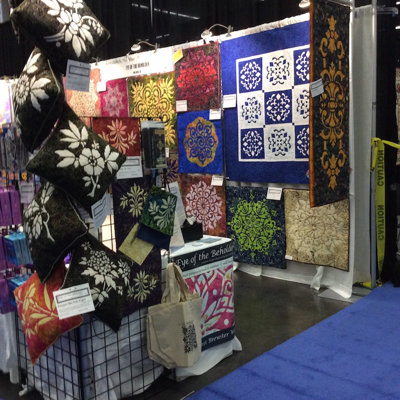 Eye of the Beholder quilts on display at Quilt! Knit! Stitch!, Portland, OR.