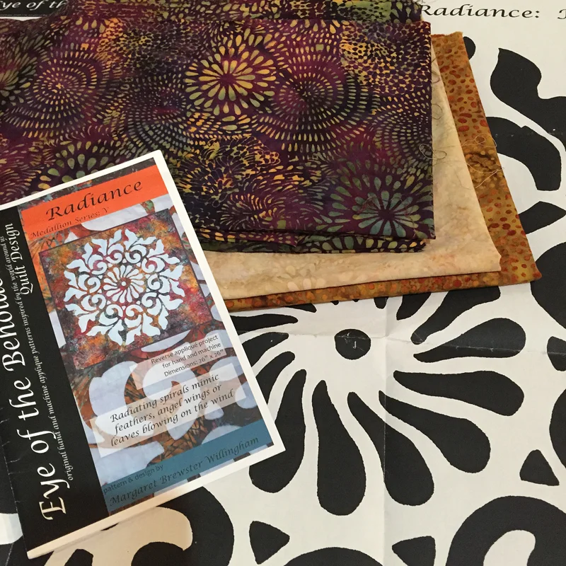 Radiance, medallion V and Hollywood Hills fabrics from Island Batik.