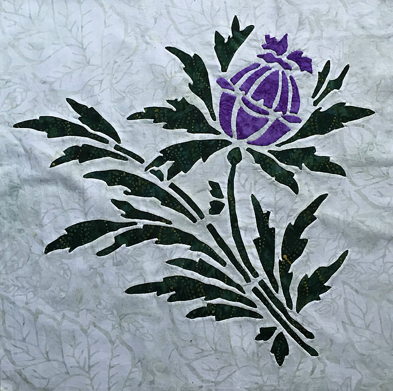 Thistle, 7 of 9, Victorian Flower Garden. (16" x 16")