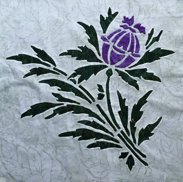 Thistle, 7 of 9, Victorian Flower Garden. 16" x 16".