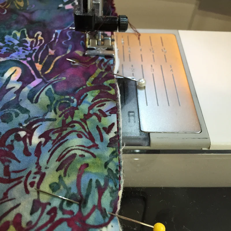 Pic 9a. Sewing pillow case.