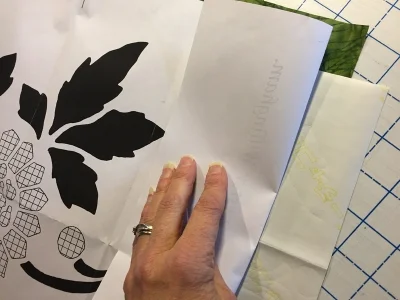 Fabric, then pattern, with Chacopy in-between.