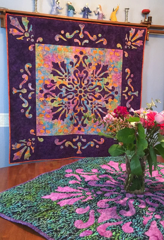 Illumination, Medallion X , two ways and two sizes, on display.
