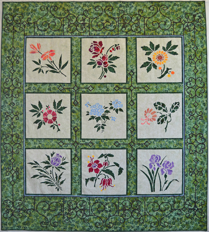 Victorian Flower Garden Quilt IV (74" x 82")