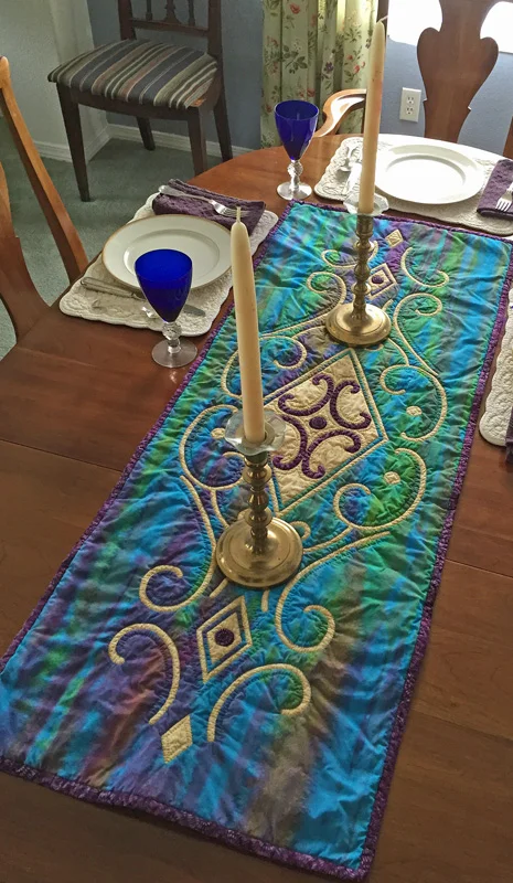 Vintage Jewel table runner VI (18" x 48") hand
