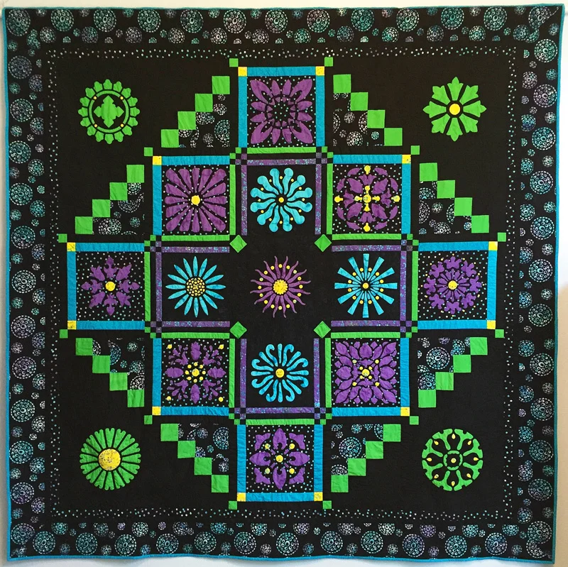 Midnight Explosion (95" x 95"). "Burst into Life"