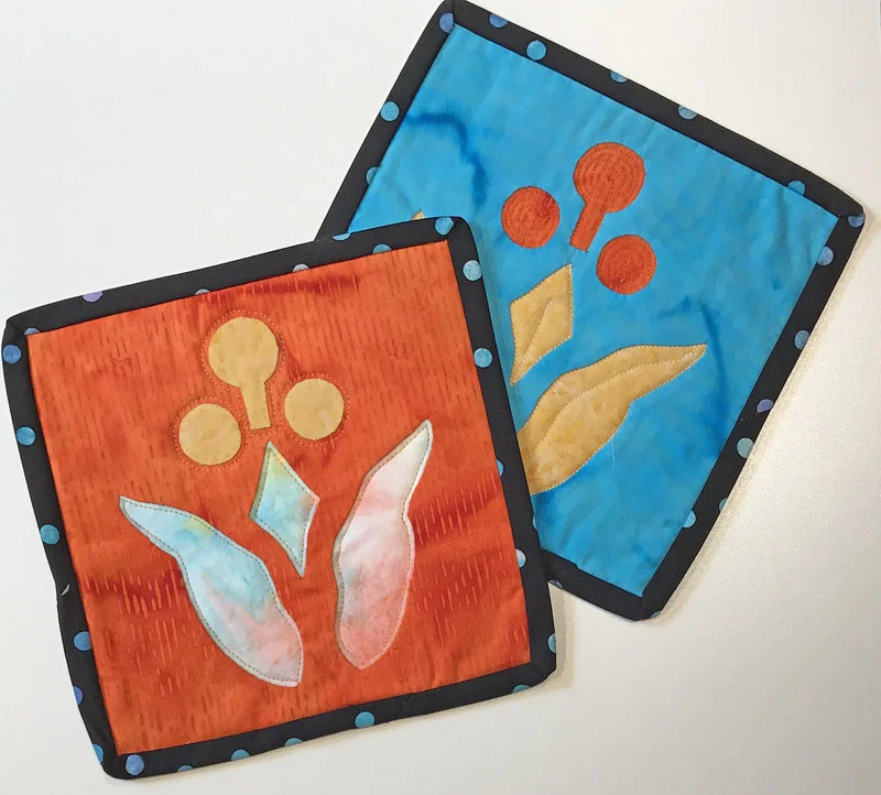 Lollipop Flower. Hand reverse applique & applique. Over-coloring & Under-coloring.