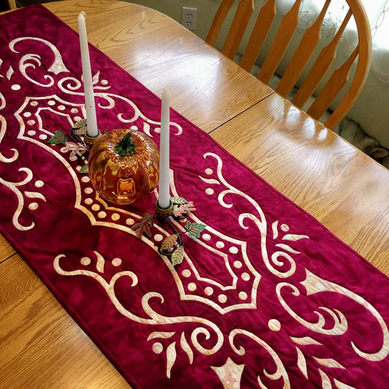 Abounding Grace table runner (20" x 56"). Hand creation.