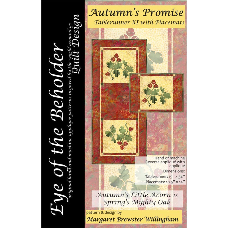 Autumn Squares Table Runner 10.5 x 39