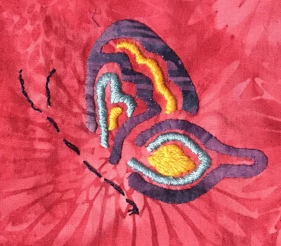 Running stitches as place-holders for the future Body beads.