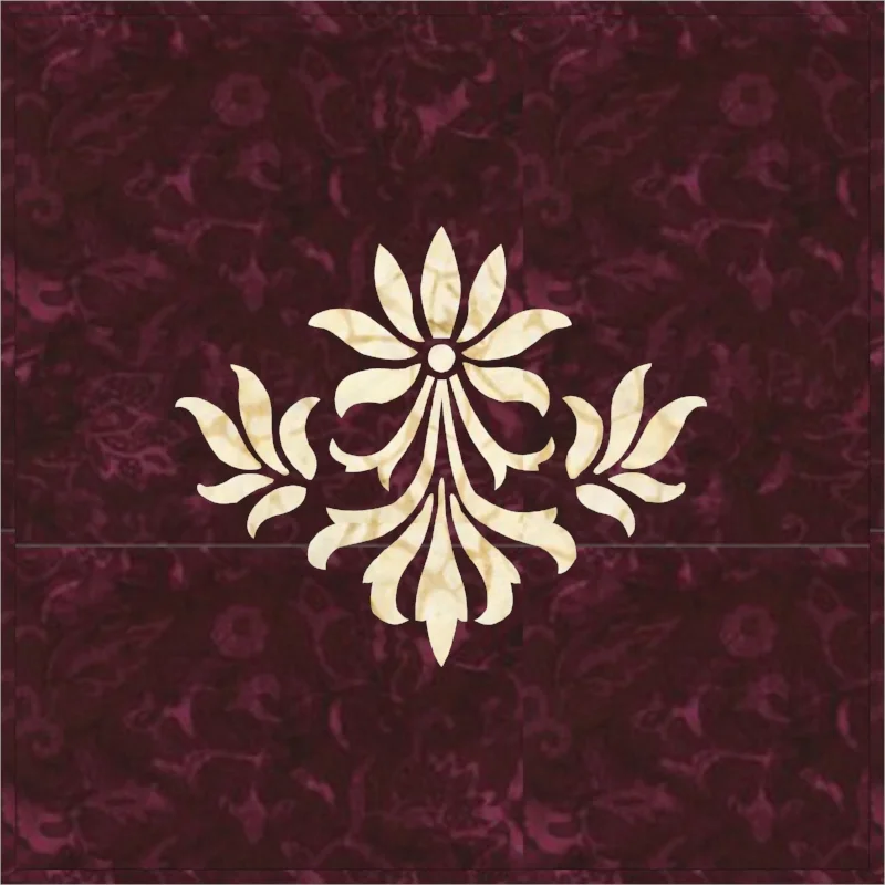 Fleur de Lis take & Teach kit to make a 14" x 14" pillow.