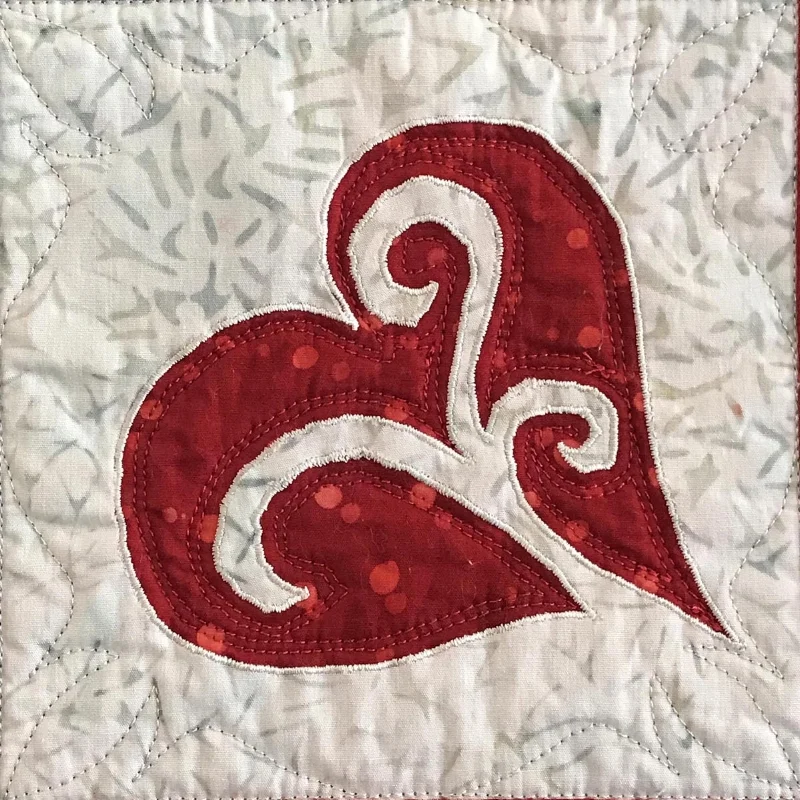 Heart block (6" x 6") from Snowy Hearts table runner IX.