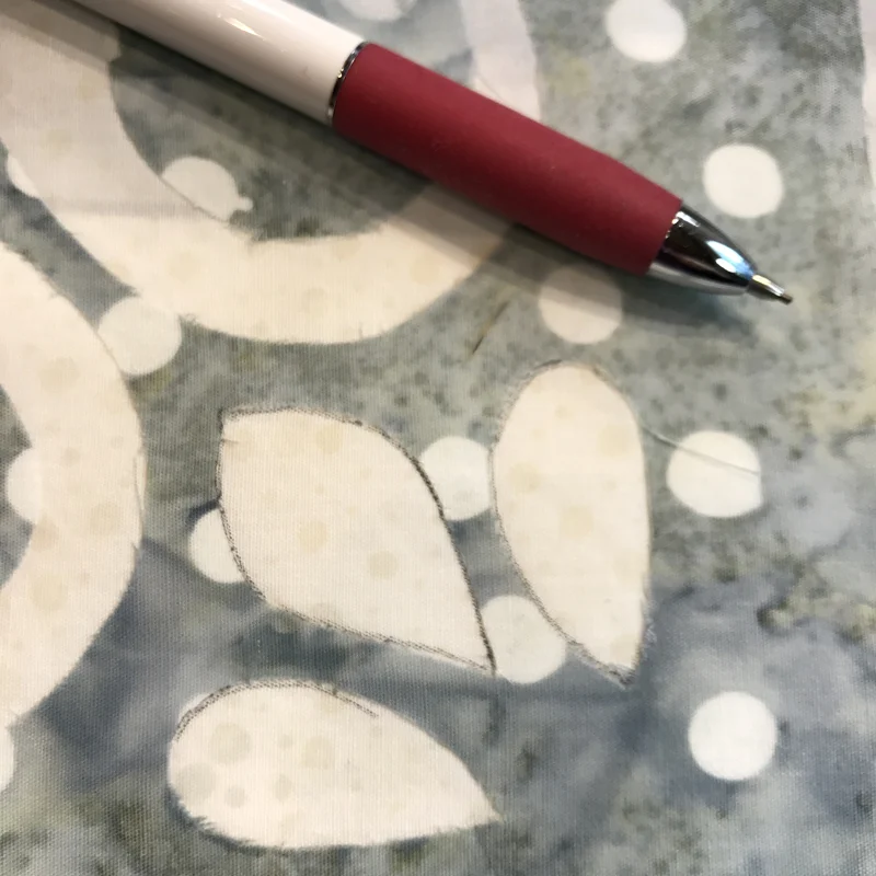 Close up of Lace Flourish block from Chantilly Lace table runner (20" x 60")