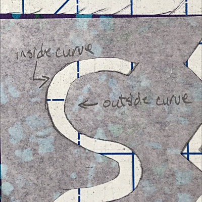 "S" curves to practice inside and outside curves.