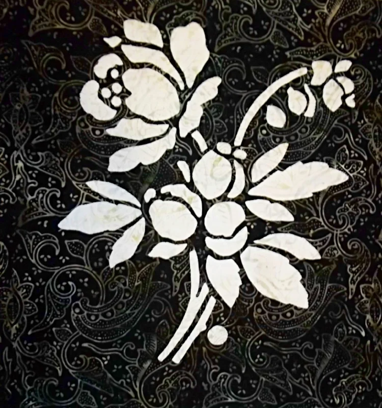 Rose, 2/9 (16" x 16") created in reverse applique.