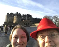 Selfie in front of Edinburgh Castle.