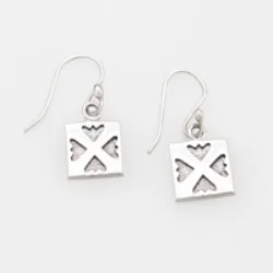 Sterling Silver mini Spring Love earrings on hook, wire or post.