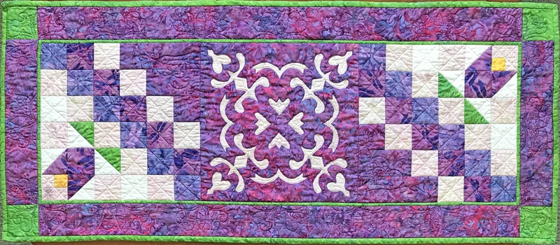 Flowers in the Wind table runner XV (18" x 42")