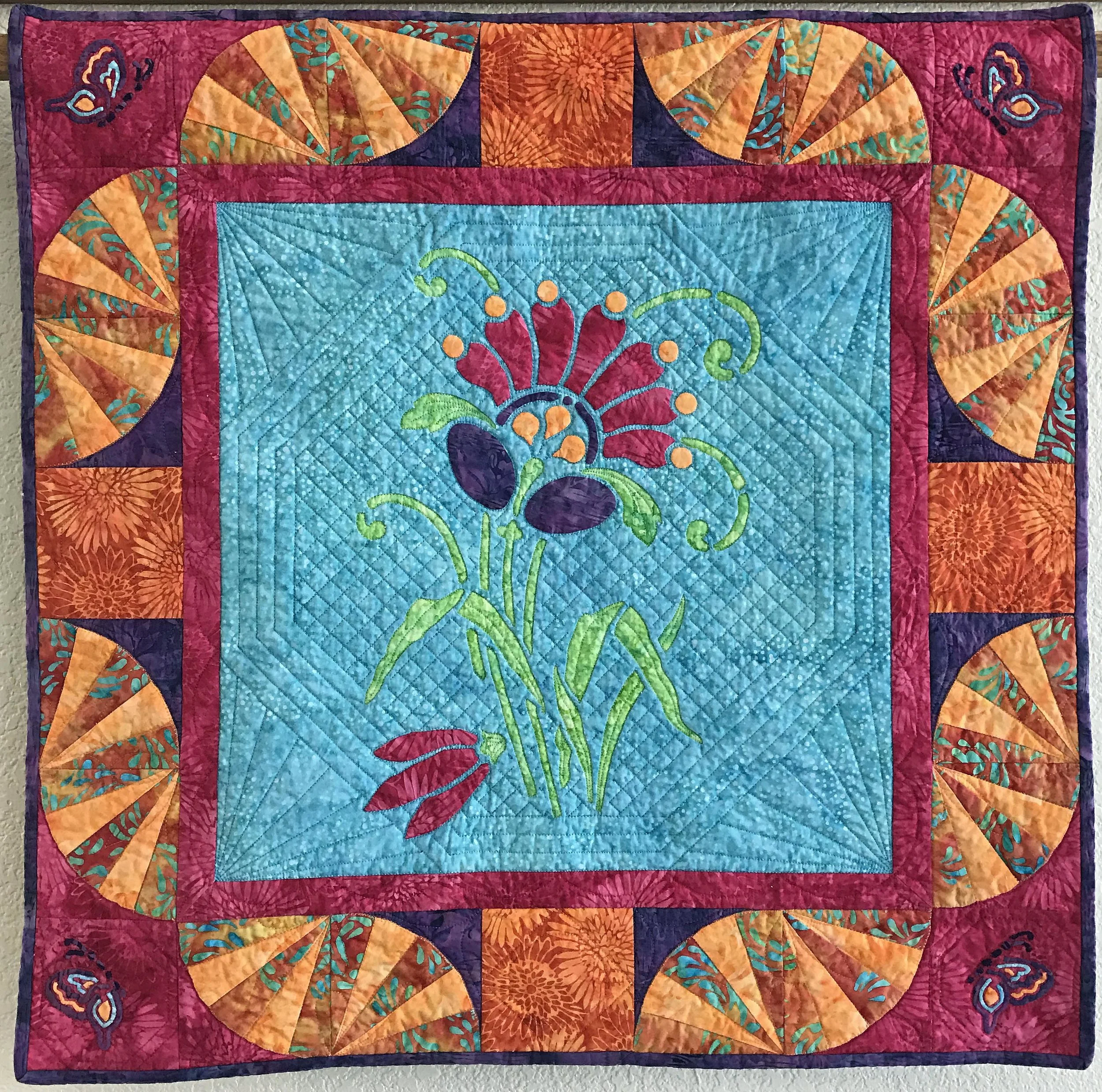 Amidala’s Flower mini-quilt X (28” x 28”)
