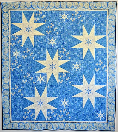 Twinkling Flurries Quilt VI: Beginner by machine, Intermediate by hand