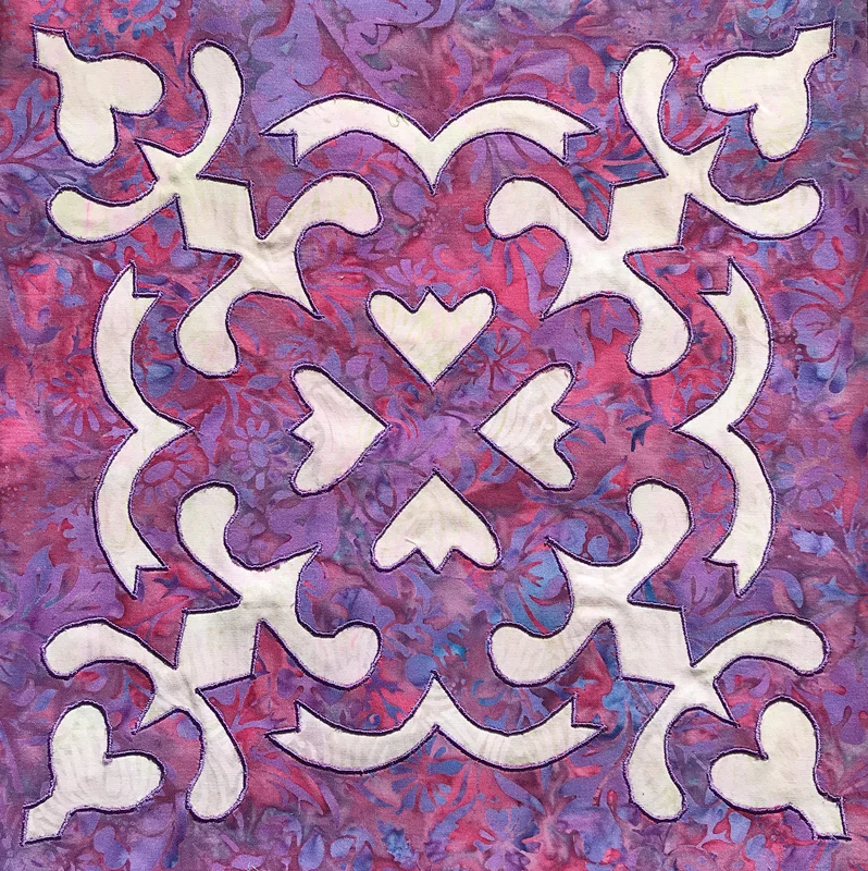 Spring Love Block: reverse applique by machine or hand (12” x 12”)