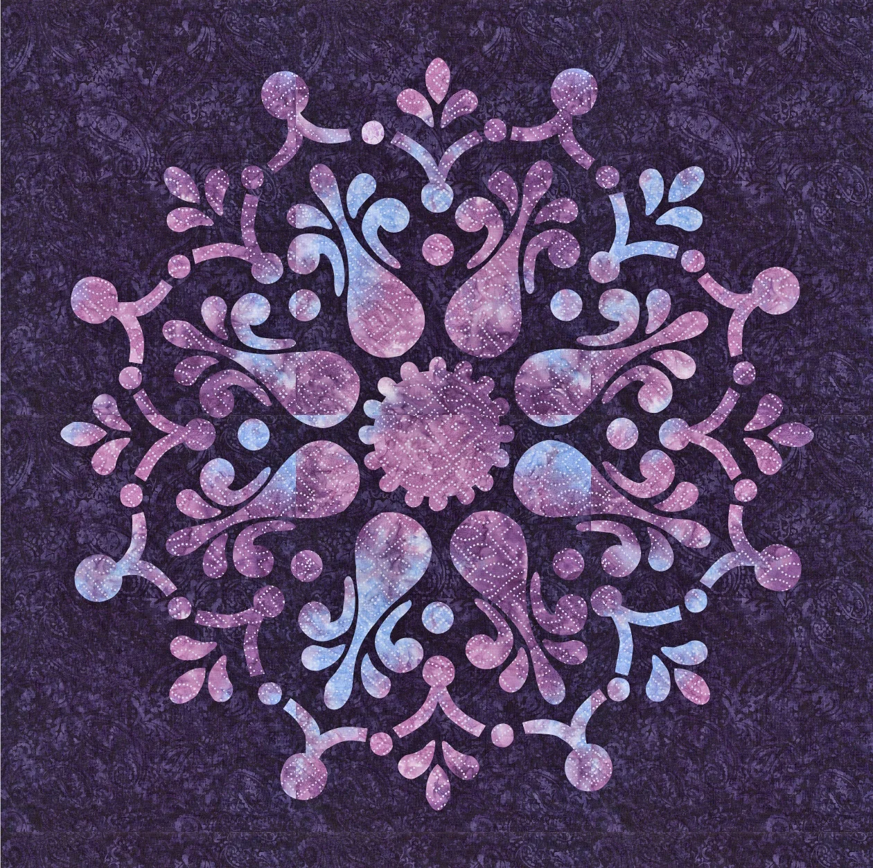 36” x 36” center medallion, the heart of the Appassionata Quilt XII and the focus of our workshop.