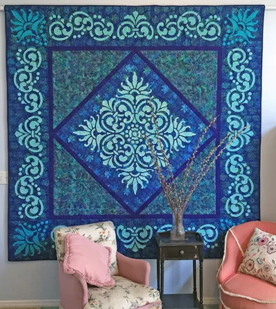 Fit for a Queen Quilt III (89” x 89”), overall.