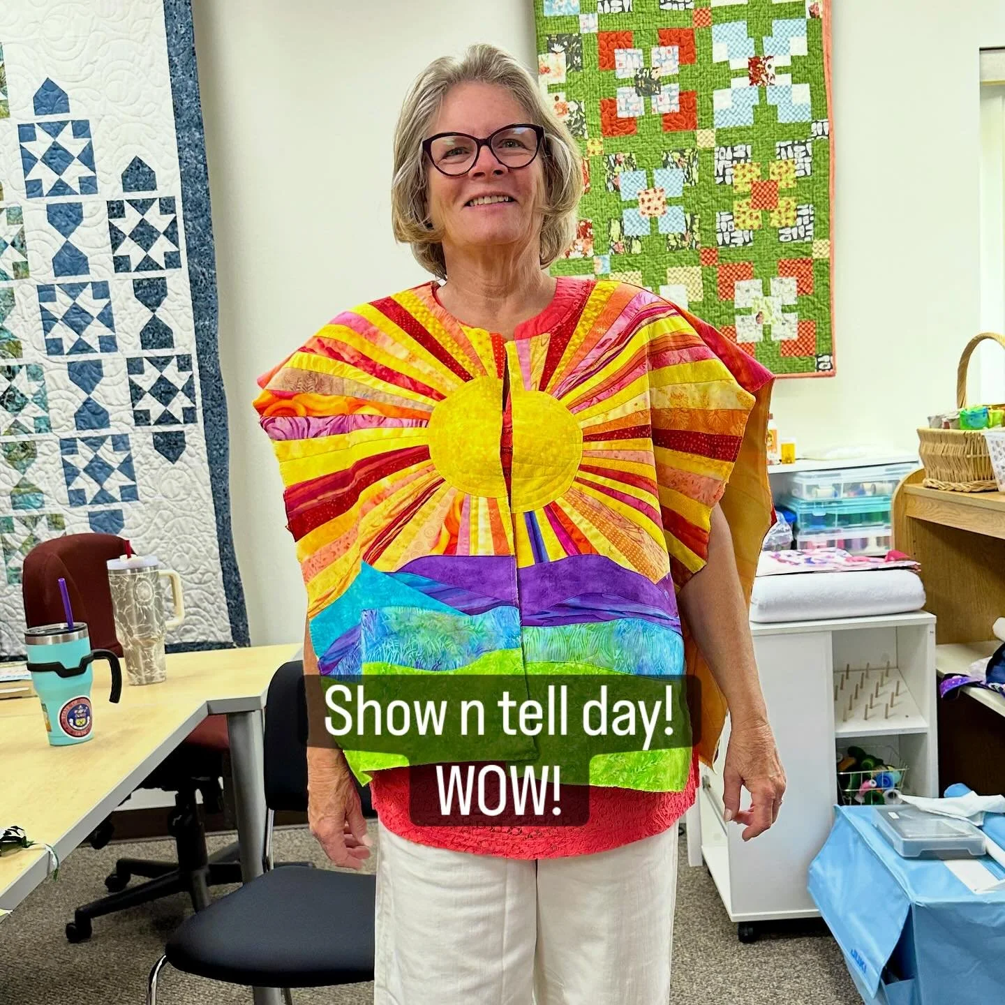 Show n Tell day for Create your Own Quilted Jacket class at @wildoatssewingco . WOW! Amazing work by the students, and so much fun. Taught by Margaret Willingham of @eobquiltdesigns #showntell #customercreations #quiltinspiration #quiltedjackets #wil