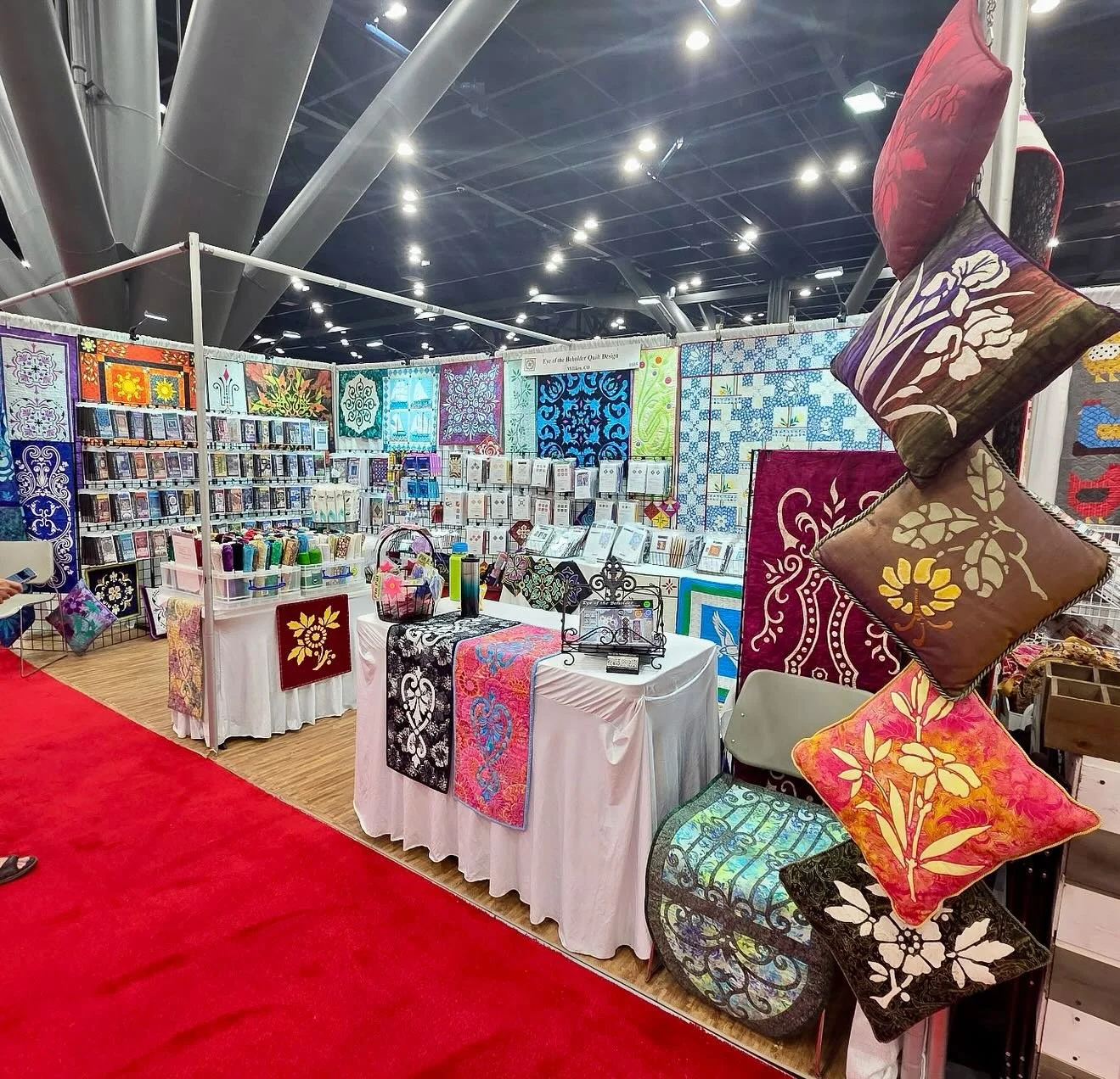 Come visit us at 1605 at @quiltfestival -the place to be for inspiration, learning and fun! Get a reverse appliqu&eacute; patterns❤️, get a DEMO of our easier reverse appliqu&eacute; techniques❤️, enjoy our awesome curated kits for Grandmother&rsquo;