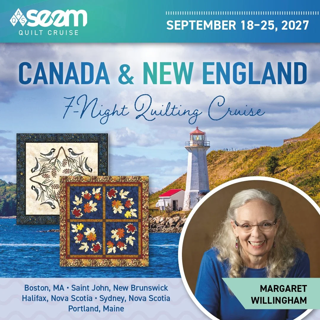 AQS SEAM Quilt Cruise-CANADA &amp; NEW ENGLAND, 2027