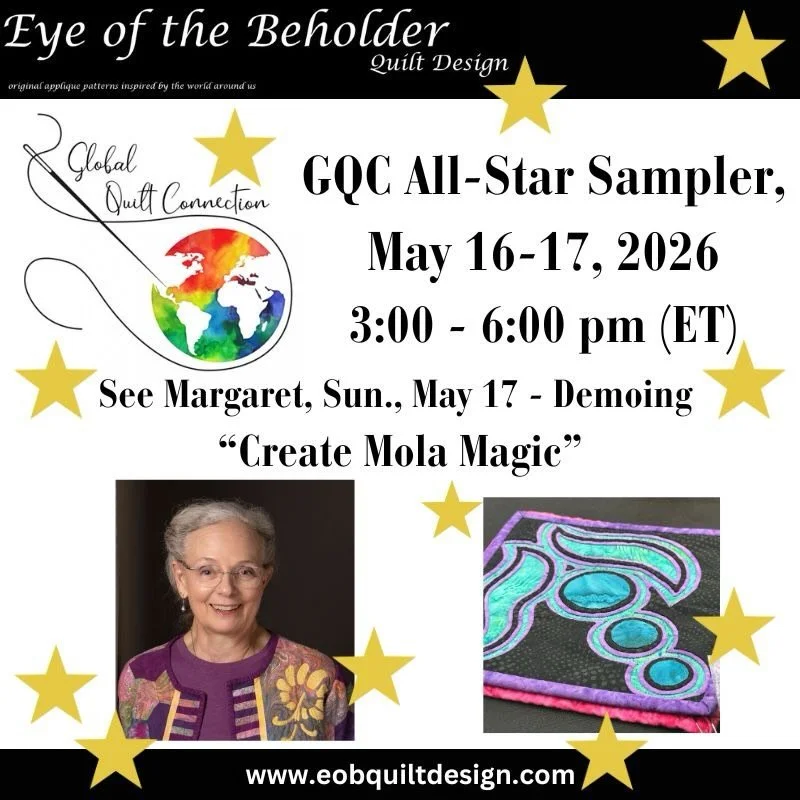 All-Star Sampler Platter virtual YouTube Event, May 16 &amp; 17, 2026, 3-6 pm EST! 18 amazing teachers! 18 amazing demonstrations !  A fantastic way for guild to find great teachers for programming! Margaret Willingham will demo &ldquo;Create Mola Ma