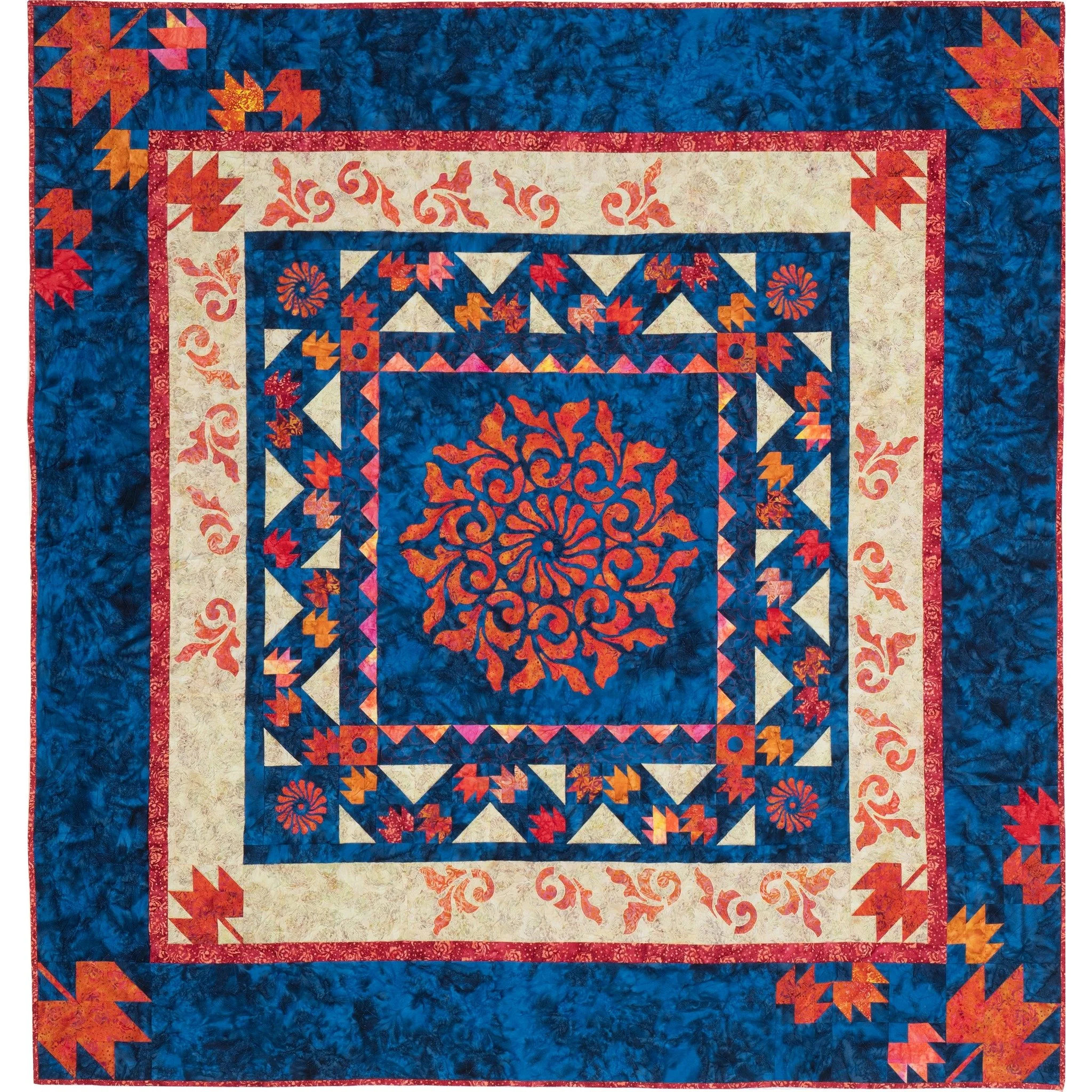 NEW PATTERN RELEASE! Autumn Fire Quilt (81" x 81")
So excited! It was designed 10 years ago and I've been waiting for the right combination of fabrics to bring it to life! It features the Everbloom collection of batiks by @luminfabrics . A 