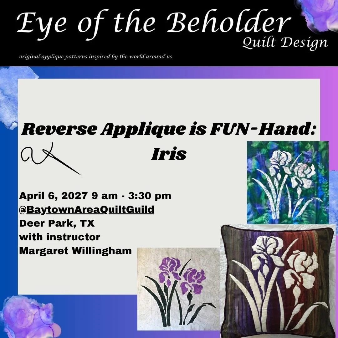 Iris: Reverse Applique is FUN - Hand Workshop