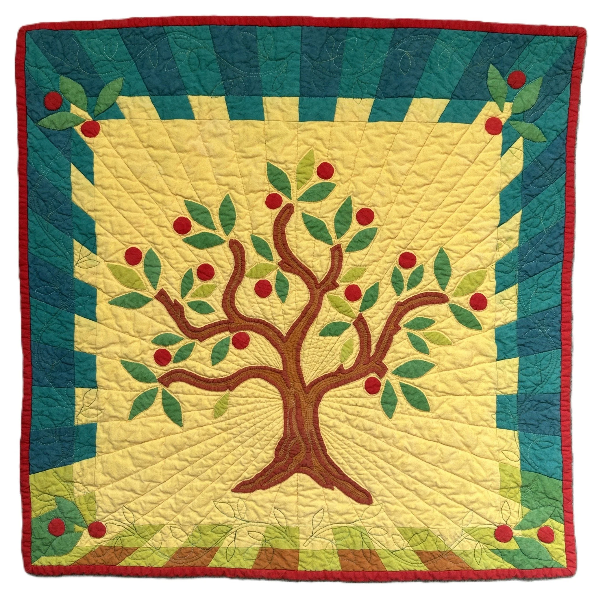 Ovarian Cancer Quilt Project-2026
Tree of Life (24" x 24")..my completed quilt offering for the  @mdandersoncancercenter -2026 Cherrywood Quilt Collection. Cherrywood Hand-Dyed Fabric donates all the fabrics and the artists donate their tim