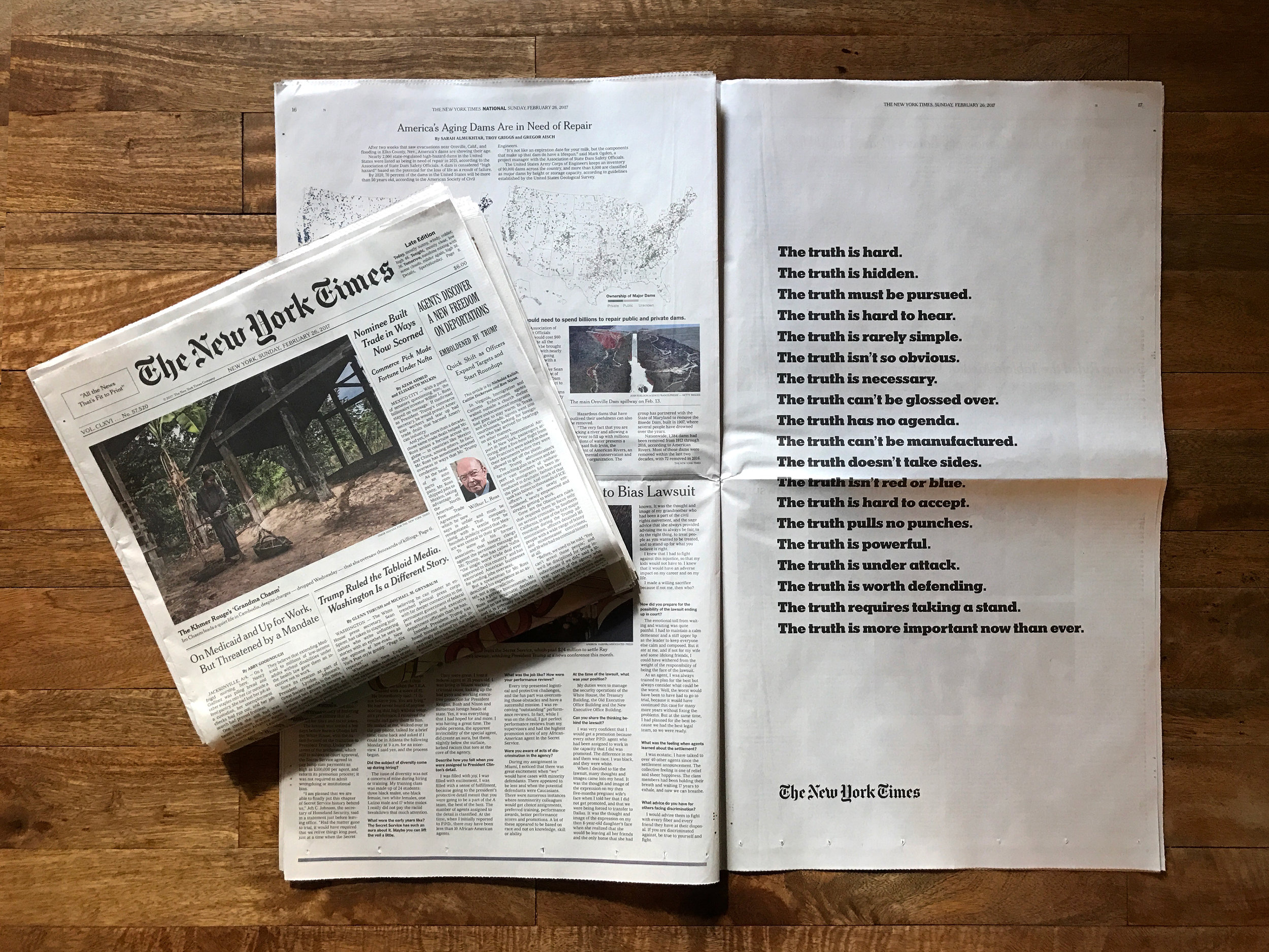 This print ad ran the Saturday before the Oscars, the New York Times' most circulated issue.