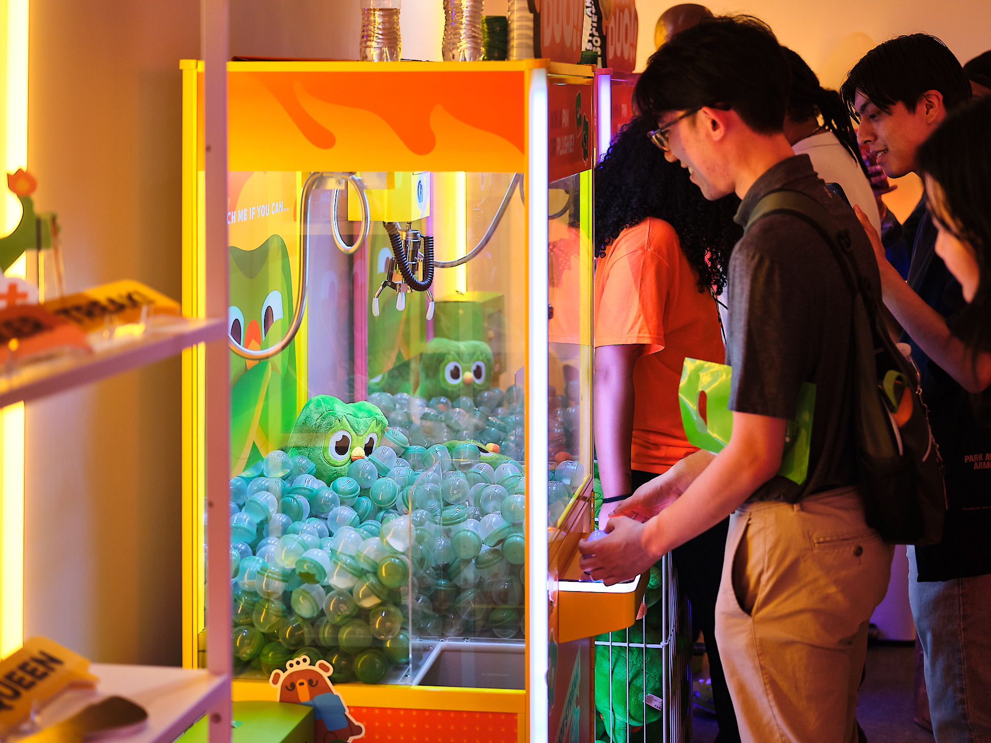 Attendees got to play a free claw machine where they could win exclusive prizes they couldn't get anywhere else. 