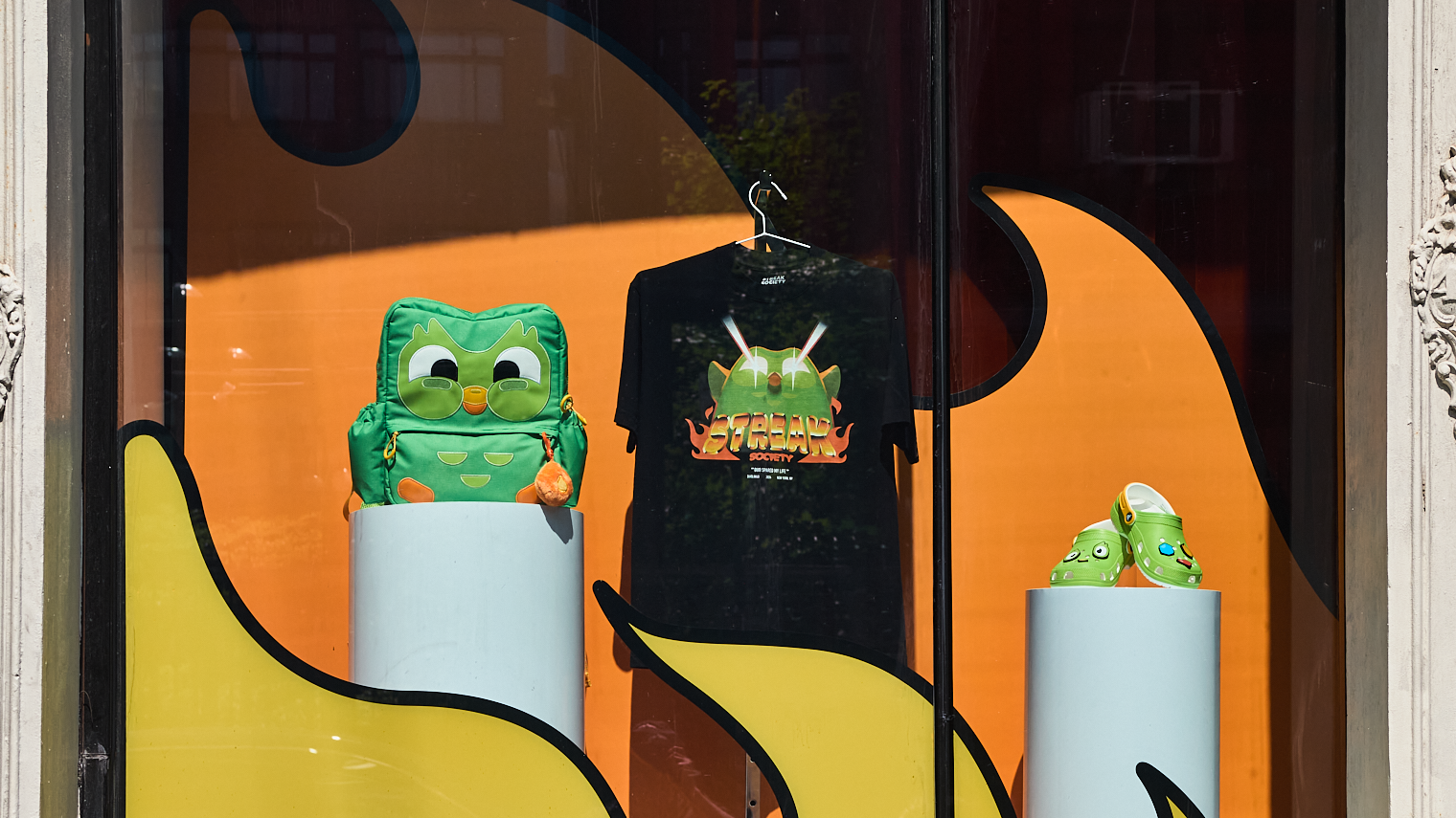 Instead of Duolingo's classic green, we branded it around the streak to give the brand a more streetwear-inspired identity.